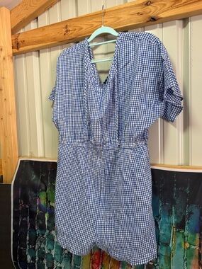 Blue and White Gingham Romper Talbots size large